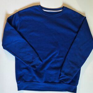 Royal Blue Shein Crewneck Sweatshirt | Soft Fleece Lined | Size M